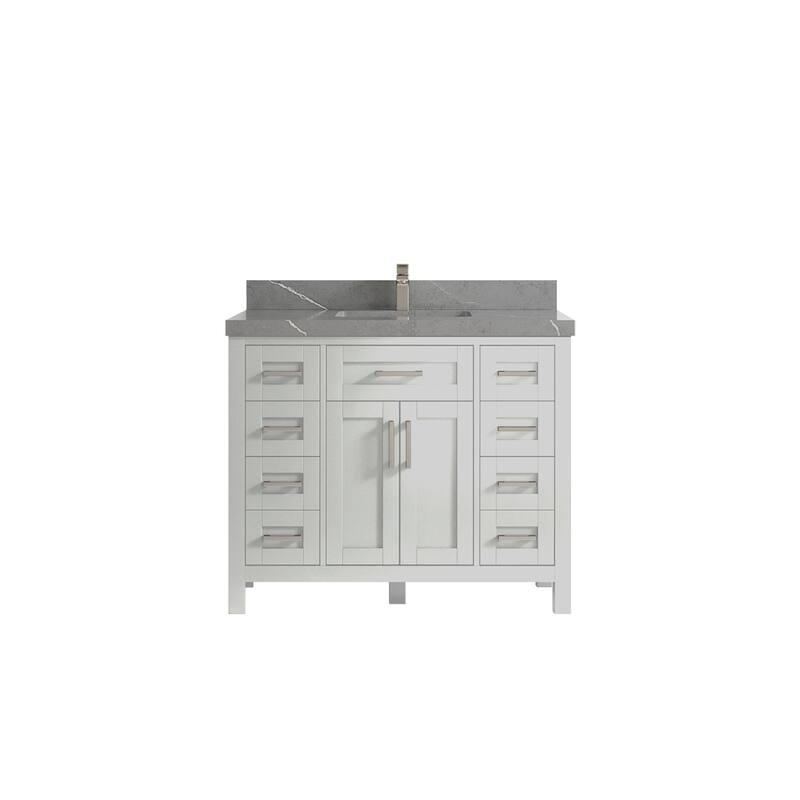 Willow Collections 42 in. W x 22 in. D Cambridge Single Sink Bathroom Vanity with Countertop - 2" Piatra Gray - Coventry Grey