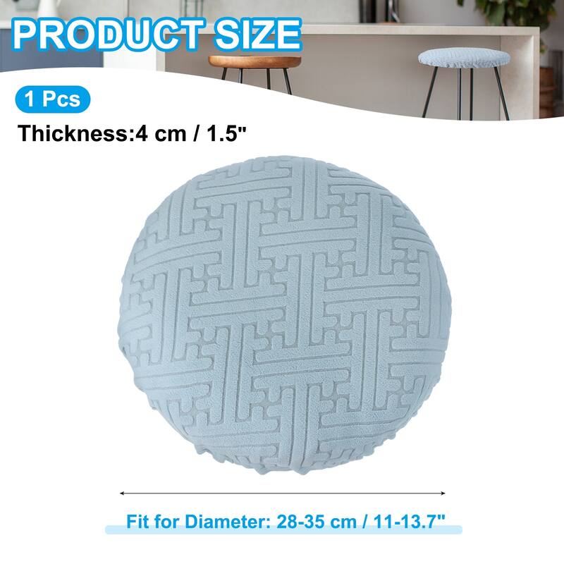 Round Bar Stool Cover, Elastic Bar Stool Seat Covers for 11"-14" Chair - Blue