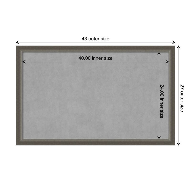 Amanti Art Domus Dark Silver Framed Magnetic Board - Board Size 40x24