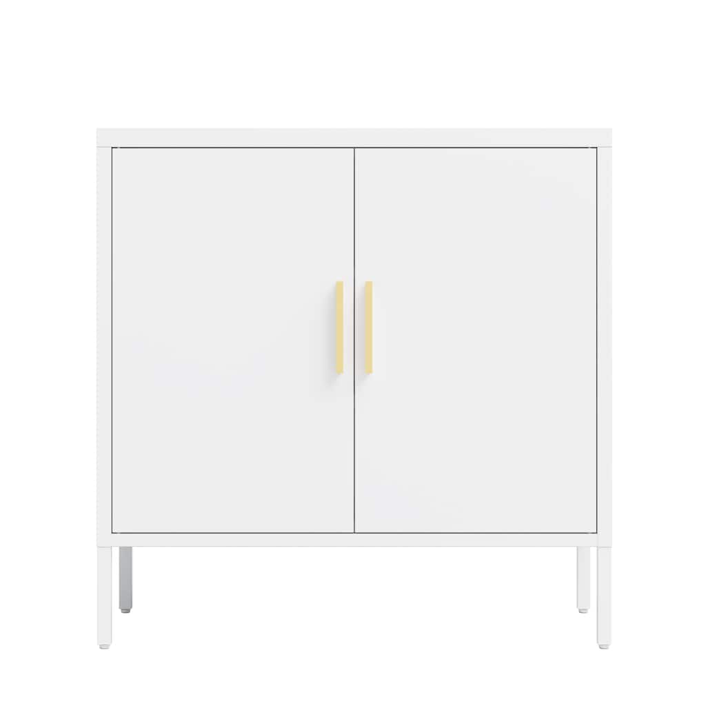 Metal Storage Cabinet with 2 Doors and 2 Adjustable Shelves