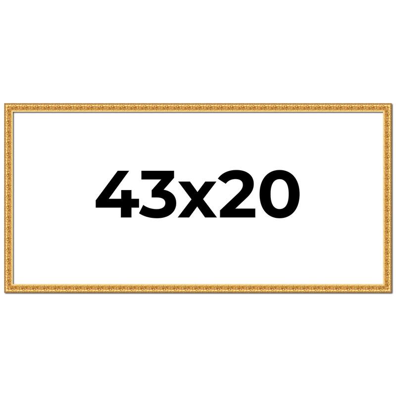 43x20 Frame Gold Real Wood Picture Frame Width 1 inches | Interior