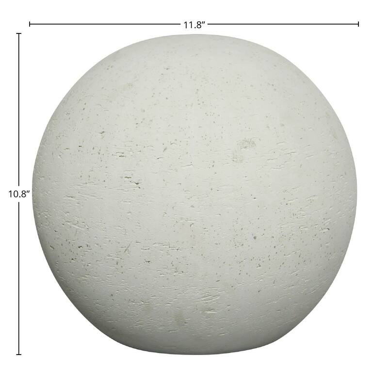 Patio Cement Sphere, Antique White