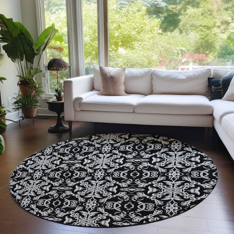 Machine Washable Indoor/ Outdoor Chantille Traditional Medallions Rug