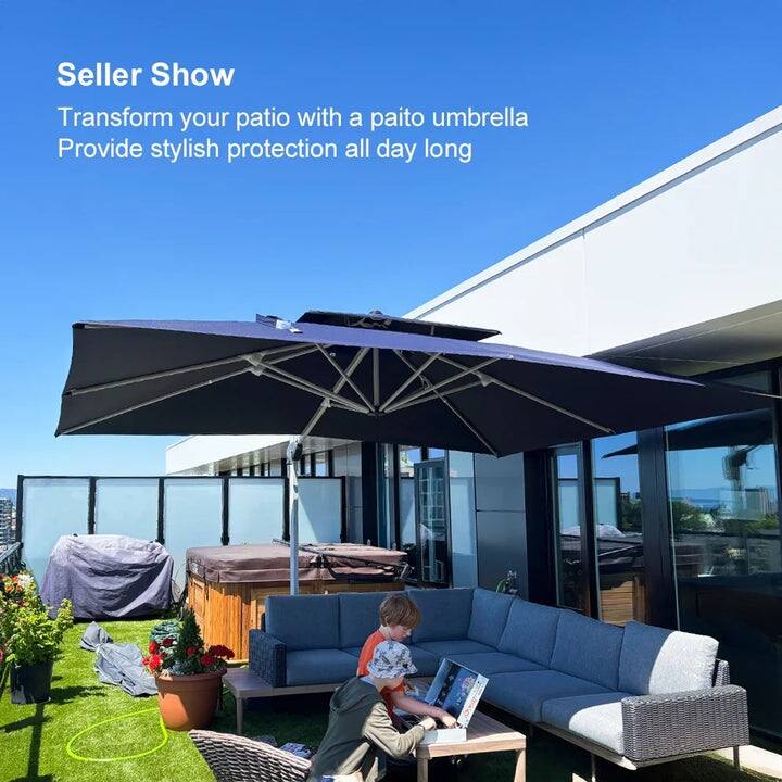 PURPLE LEAF 10 x 13ft Outdoor Rectangle Large Cantilever Umbrella