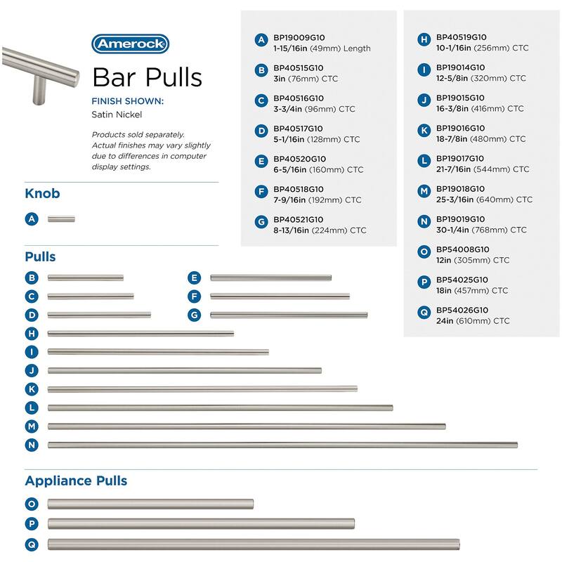 Amerock BP54026 Bar Pulls 24" Center to Center Bar Appliance Pull