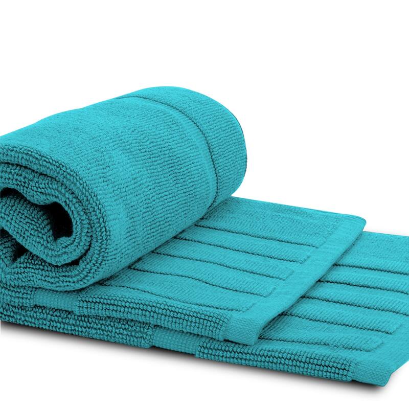 White Classic Luxury Cotton Bath Mat 22x34 Set of 2