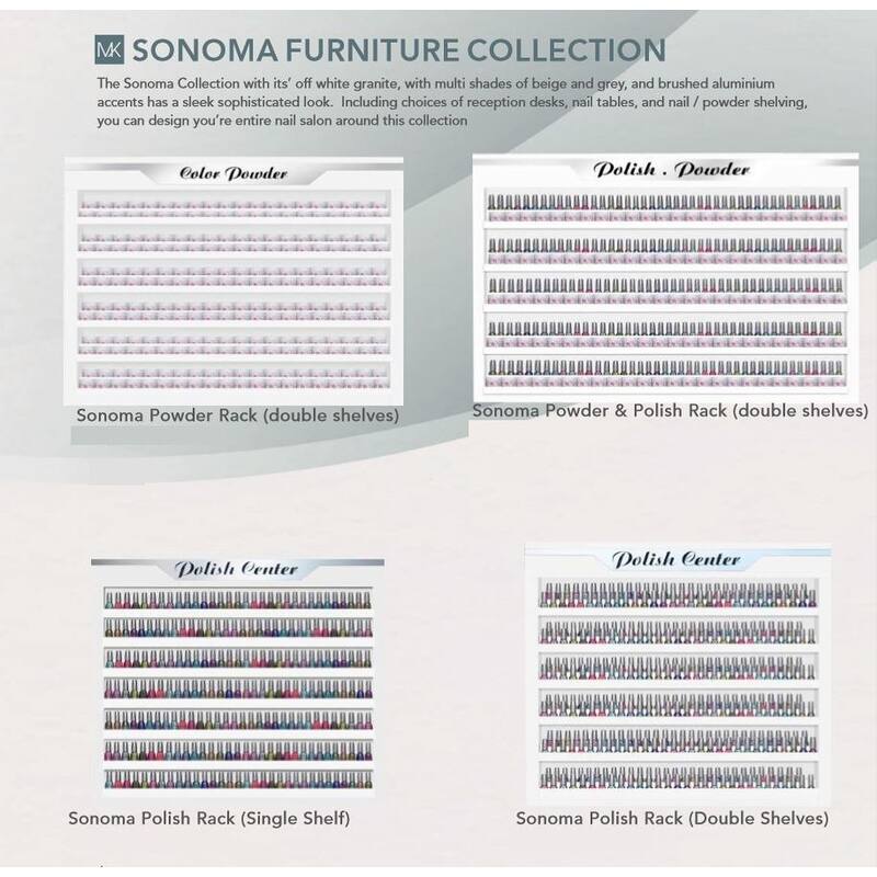Sonoma Nail Polish Double Shelves Rack, Holds up to 360 Nail Polish Bottles, White - 41" x 43"