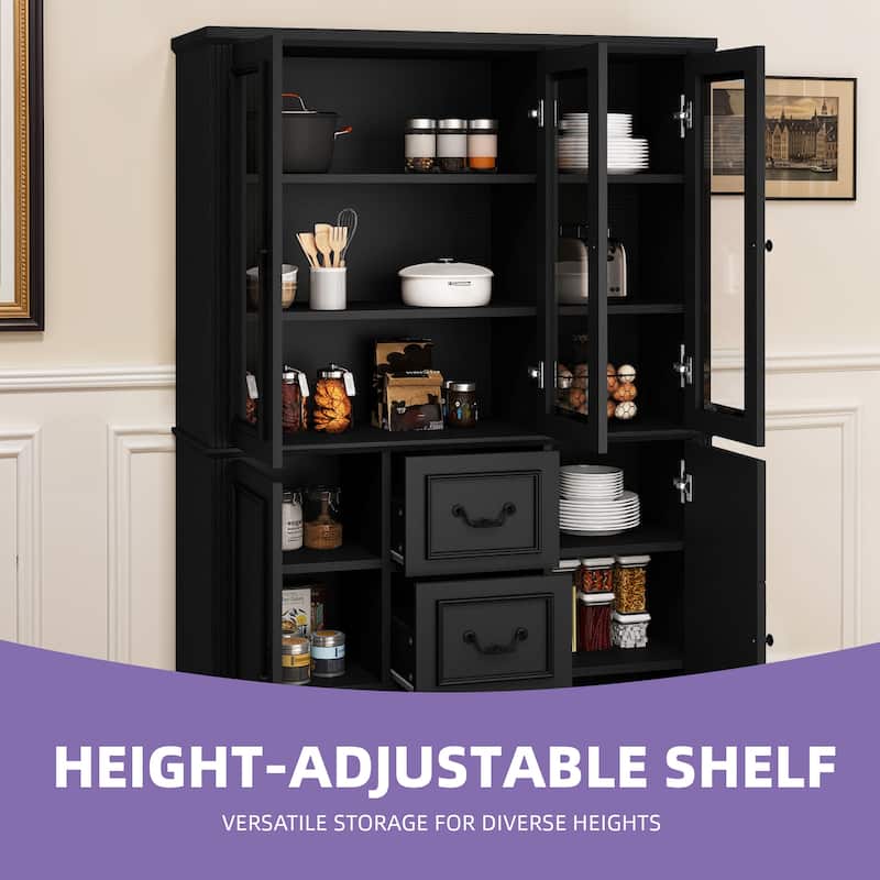 Moasis Bookcase Display Cabinet w/Glass Doors