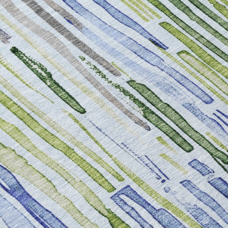 HomeRoots Striped Modern Rectangle Outdoor Rug