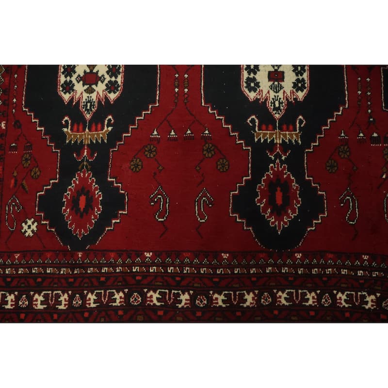 Hand Knotted Oriental 100% Wool Carpet Traditional Tribal Red Balouch Area Rug - 11' 3'' X 8' 6''