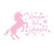 preview thumbnail 12 of 13, Unicorn Wall Decal for Baby Girl Nursery 33 wide x 22 tall inches - Pink