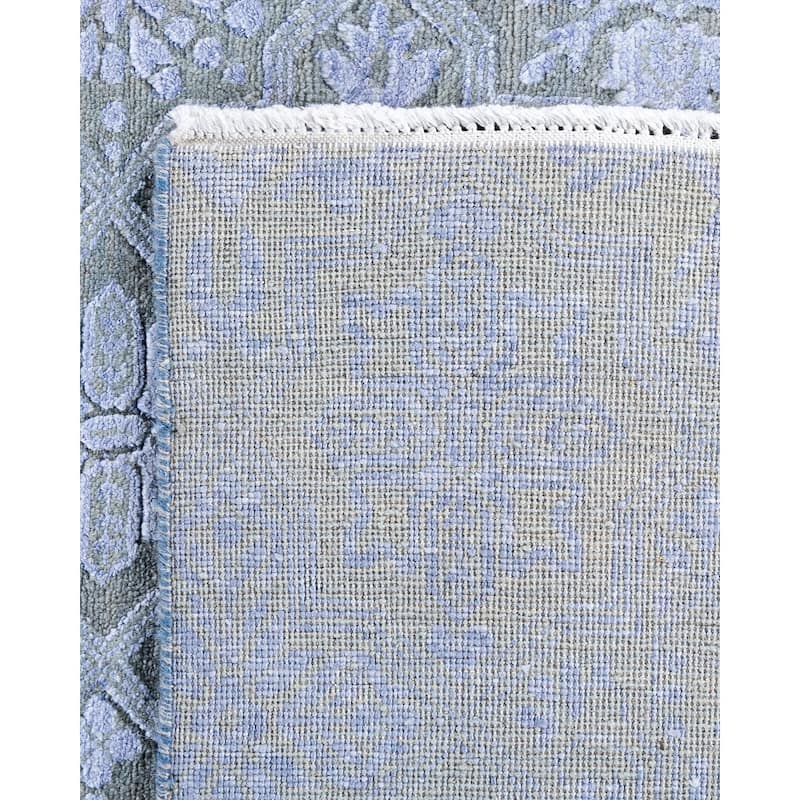 Ikat One-of-a-Kind Hand-Knotted Area Rug, Blue - 8' 0" x 10' 2"