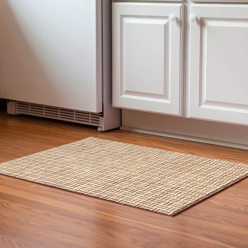 Premium Washable Super Soft Modern Weave Mayfield Rug - Copper - 1'8" x 2'6"