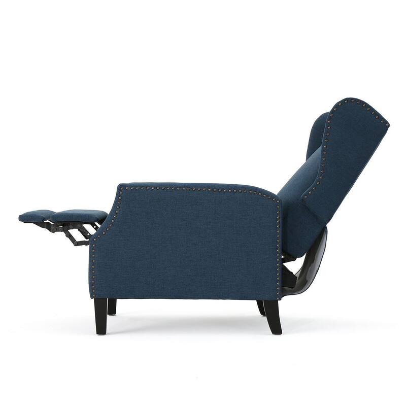 Traditional Fabric Recliner Chairs with Studded Border by Christopher Knight Home