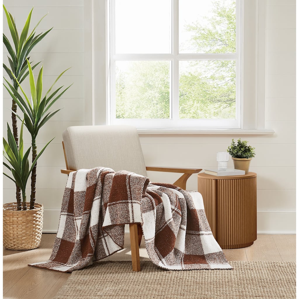 Brooklyn Loom Dusted Plaid 50x70 Throw
