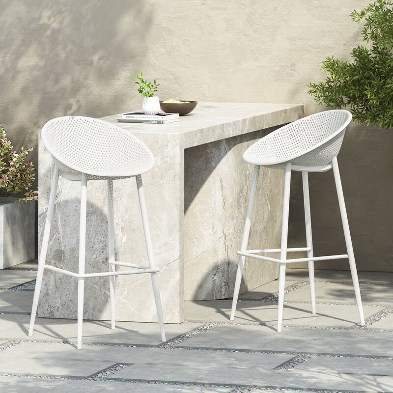 Gable Outdoor/Indoor Modern 26-inch Height Barstools (Set of 2) by Christopher Knight Home