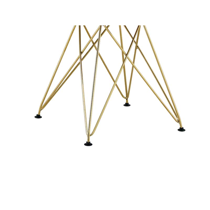 Modern Dining Chairs with Shell Lounge Plastic Seat and Golden Steel Legs Kitchen Chairs,Set of 4