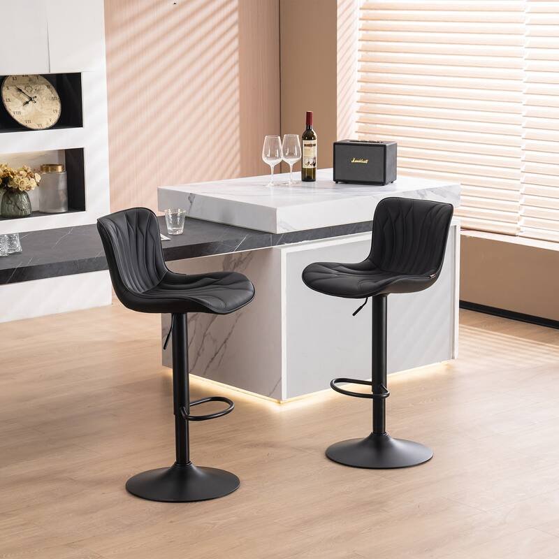 Counter Height Bar stools Modern Leather Adjustable Barstools