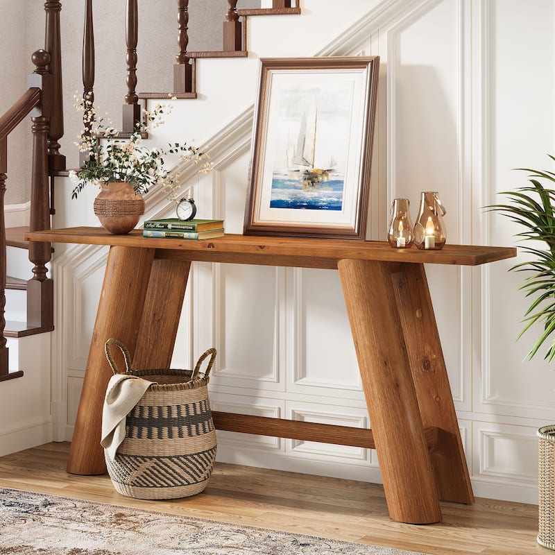 70.9 Inch Extra Long Solid Wood Console Table for Entryway - 13.78"D x 70.8"W x 33.86"H