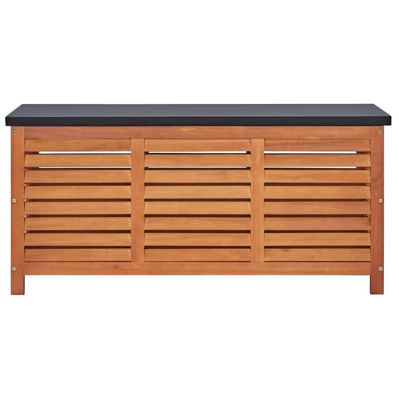 vidaXL Storage Box Natural wood, Black - 46.1 x 46.1 x 21.7