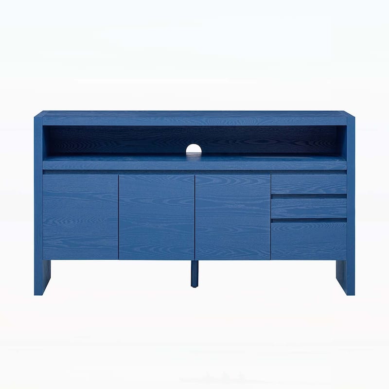 Functional Sideboard with Drawers and Semi - Open Shelf