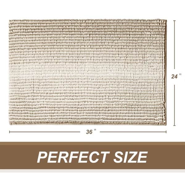 dimension image slide 7 of 10, Ombre Chenille Non-Slip Bath Rug