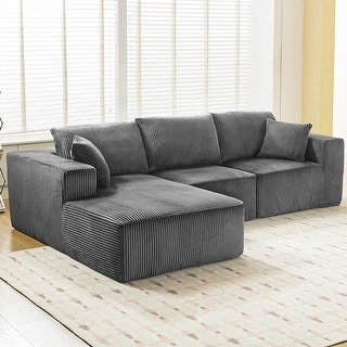 108" Cloud Sectional Sofa with Chaise, Modular Deep Seat Couch ...