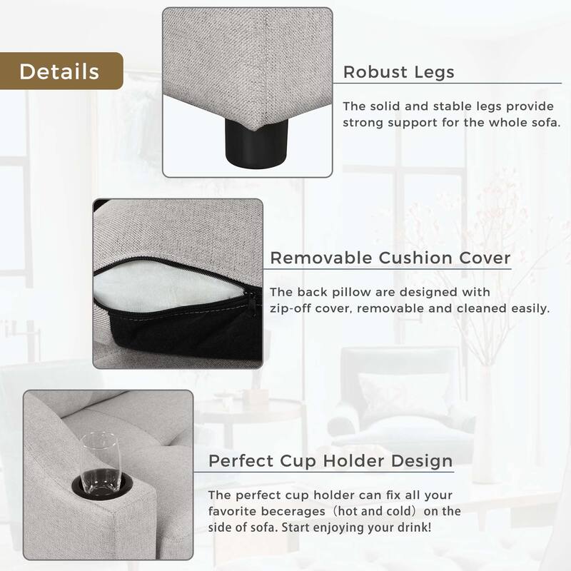 Classic and Cozy L-shape Pull-out Sleeper Sectional Sofa