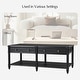 preview thumbnail 15 of 22, HULALA HOME Derk Transitional 47"W Spindle Fluted Rectangular Storage Coffee Table with Solid Wood Drawers
