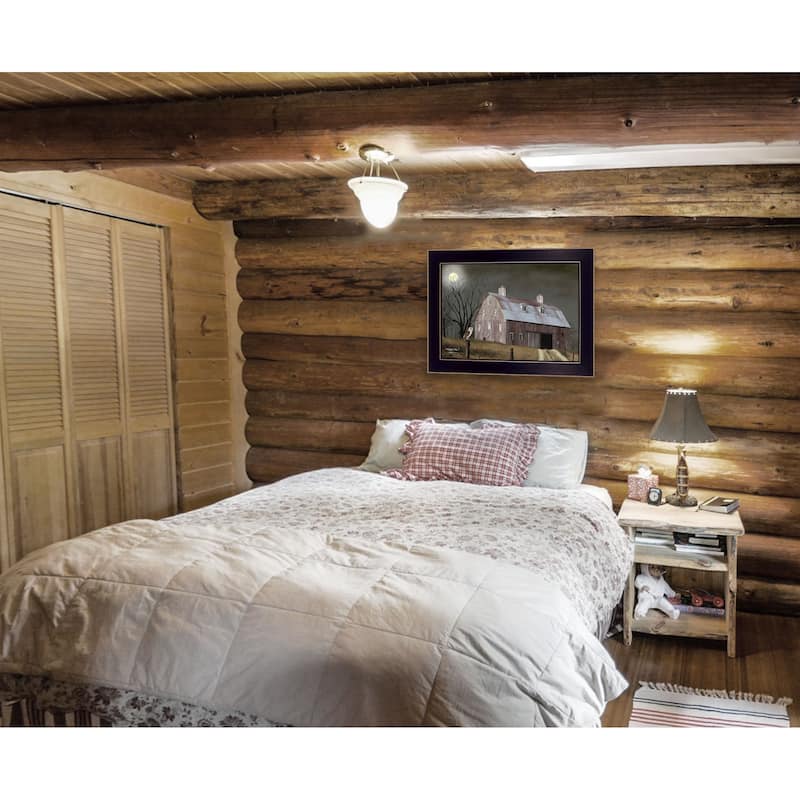 TrendyDecor4U Farmhouse "Midnight Moon" Framed Print Wall Art by Billy Jacobs - Earthtone