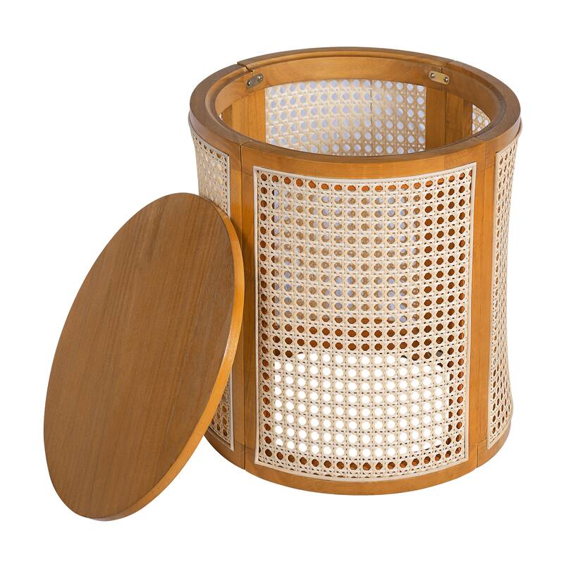 Christopher Knight Home - Elna Round Rubber Solid Wood Side Table in Natural Finish, Compact Modern Accent