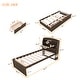 preview thumbnail 16 of 23, Twin Size Wooden LED Platform Bed with Trundle, with Storage Headboard, with Drawers