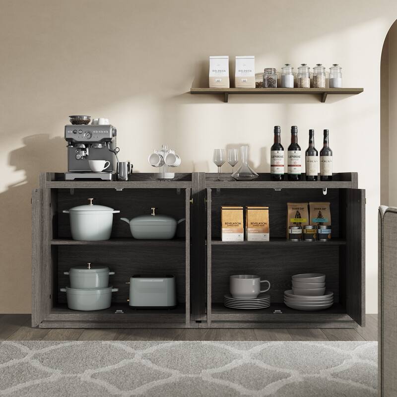 Multifunctional Minimalist Side Cabinet with 3D Design