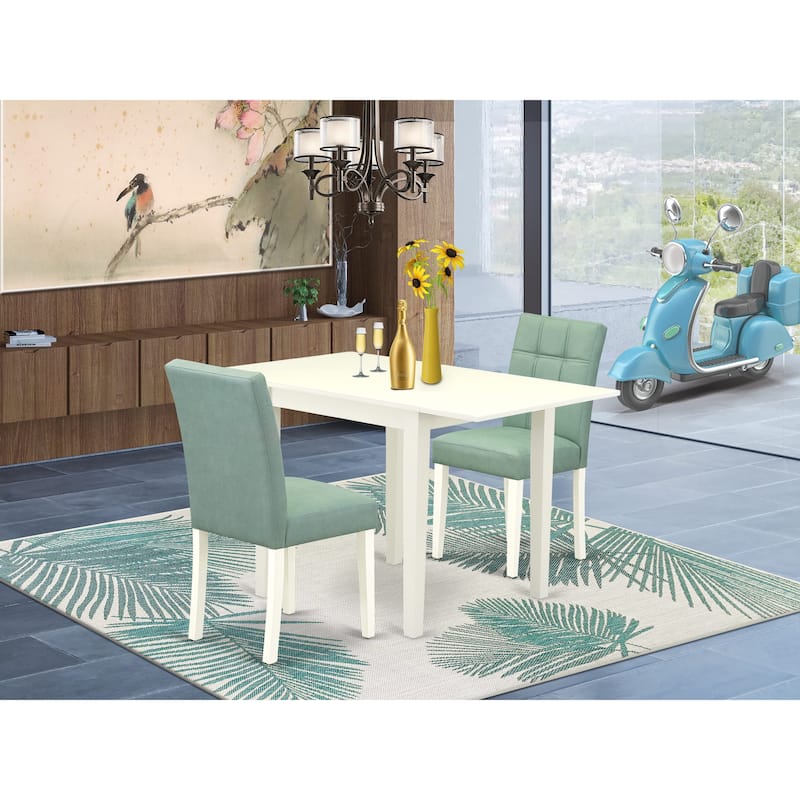 East West Furniture Dinette Set Contains a Rectangle Dining Table and Chairs, Linen White (Pieces Options) - NDAS3-LWH-43