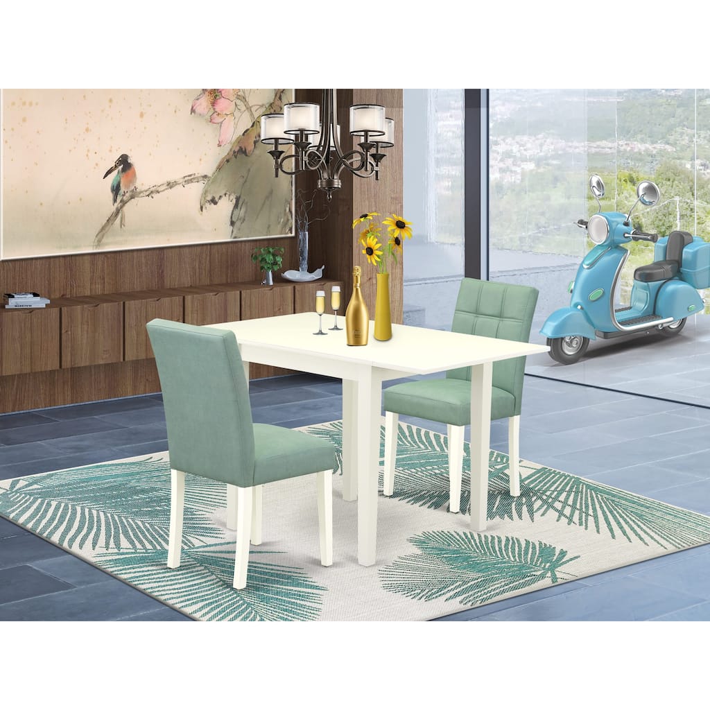 East West Furniture Dinette Set Contains a Rectangle Dining Table and Chairs, Linen White (Pieces Options)