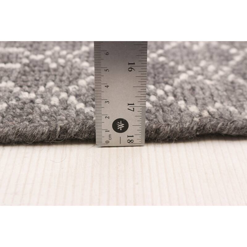 ECARPETGALLERY Hand-knotted Tangier Dark Grey Silk, Wool Rug - 5'3 x 7'7