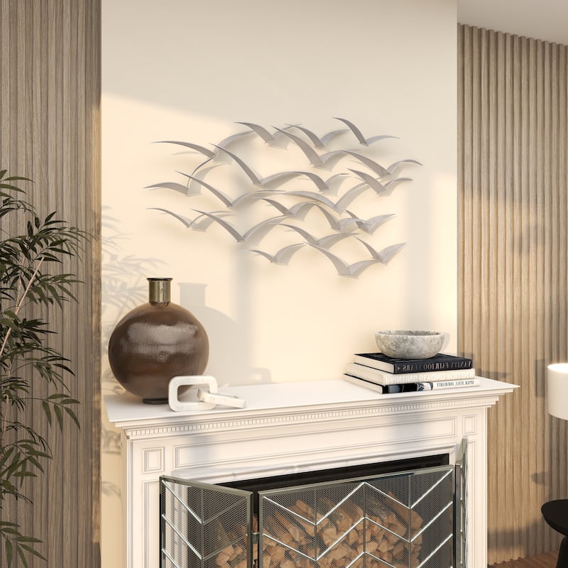 Metal Sleek Flying Imitative Bird Home Wall Decor