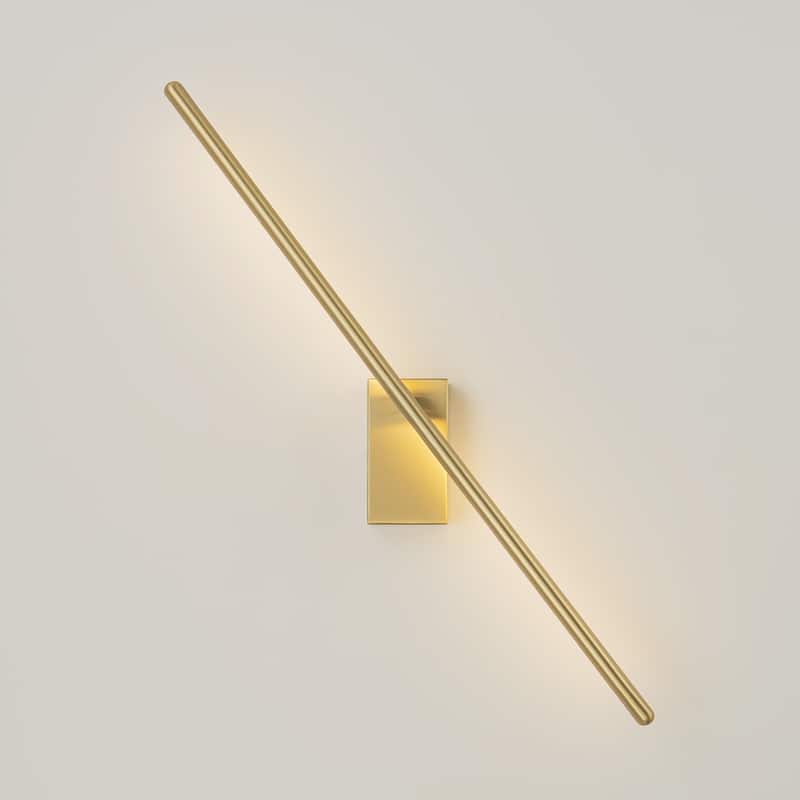 1-Light Modern Gold/Black Linear Bathroom Vanity Light Integrated LED 3000K Rotatable Wall Light