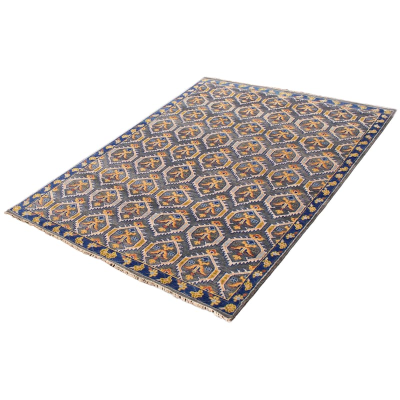ECARPETGALLERY Hand-knotted Jules Serapi Grey Wool Rug - 8'11 x 12'1