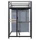 preview thumbnail 37 of 38, Functional Fabric Wardrobe Loft Bed with Metal Frame, Integrated Desk, Power Outlet & LED Light, Twin Size