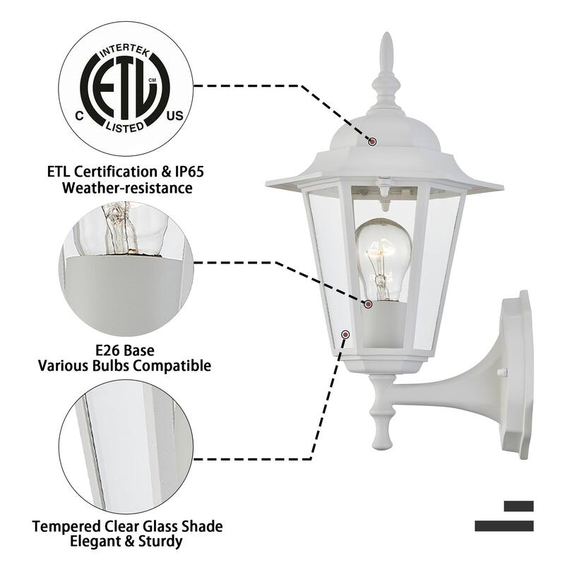 Light Outdoor Lantern Textured Wall Mount Light Set of 2