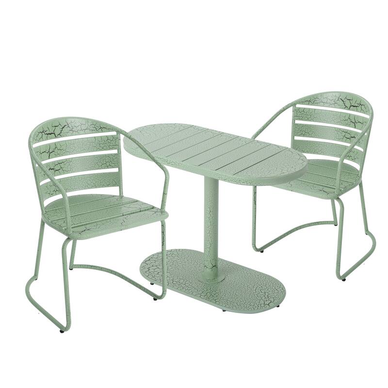 Santa Monica Outdoor 3-Piece Oval Bistro Chat Set by Christopher Knight Home