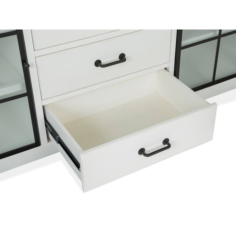 Magnussen Home Harper Springs Silo White Buffet - 64''W x 18''D x 36''H