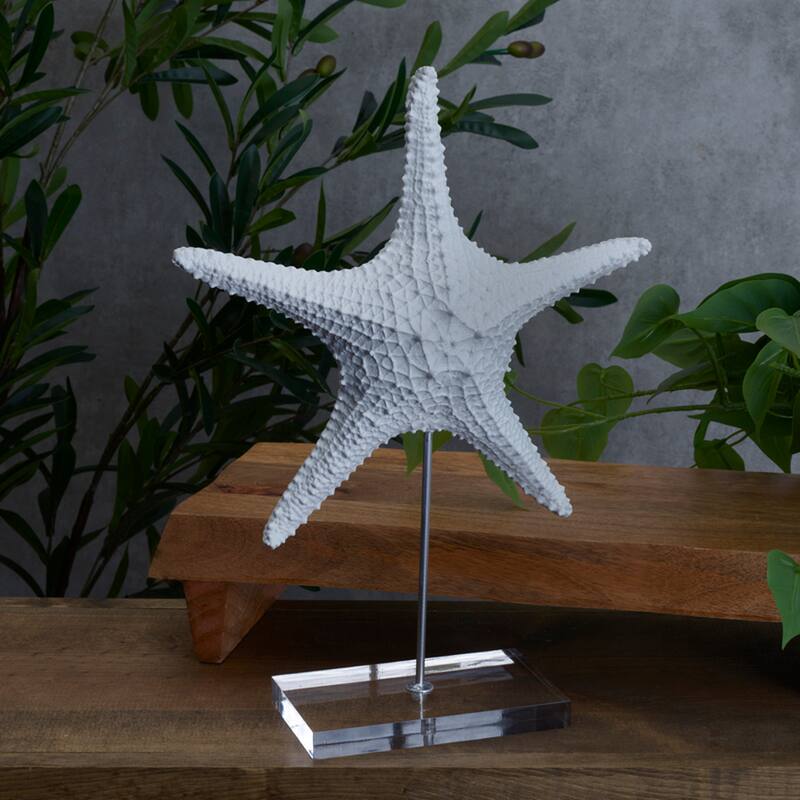 Elements Starfish Figurine, 11X14 Inch, White