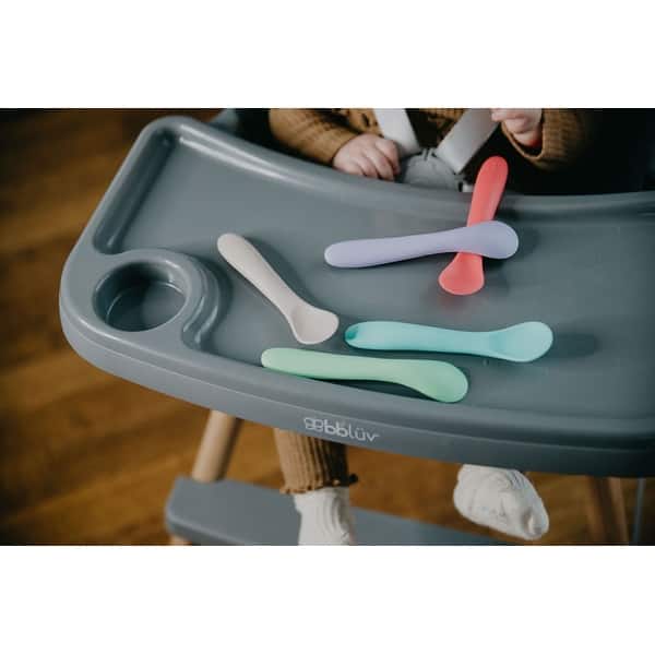 slide 2 of 5, bbluv Spoon Set of 5 Silicone Spoons
