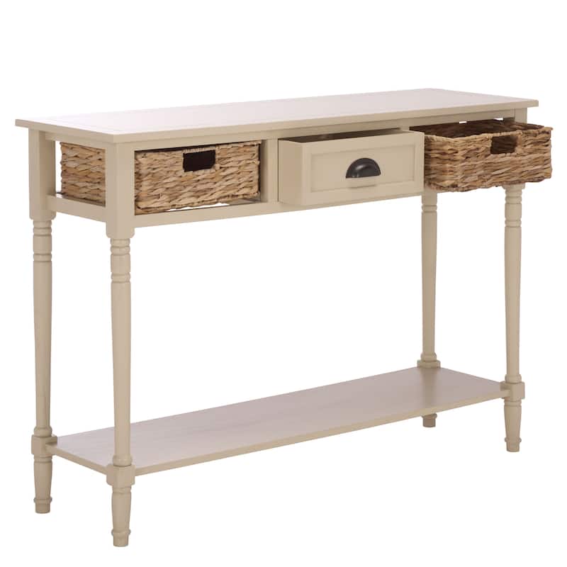 SAFAVIEH Evalena Distressed Black Console Storage Table - 44.5" x 13.4" x 31.5" - 45"W x 13"D x 32"H