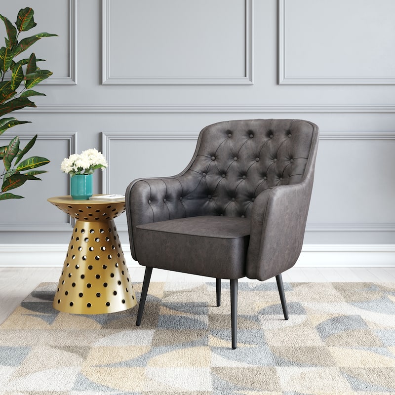 Tasmania Accent Chair - 29.1" W x 31.1" D x 35.4" H - Vintage Black