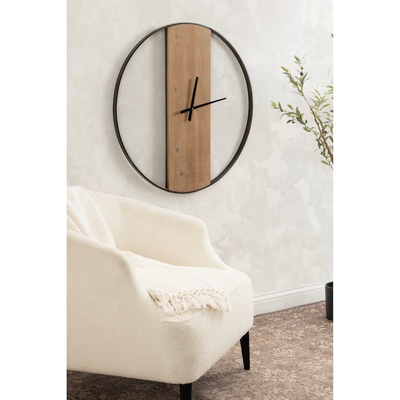 Kate and Laurel Ladd Round Numberless Wall Clock