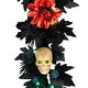 preview thumbnail 3 of 2, National Tree Company 6 ft. Artificial Boo-tiful Halloween Garland with Orange Florals and White Skull, 30 Green LED Lights