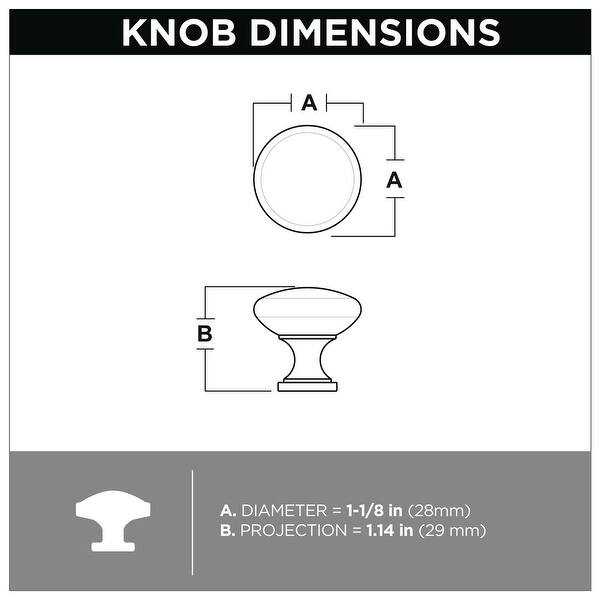 Liberty Hardware Builder's Program 1-1/4 Inch Mushroom Cabinet Knob